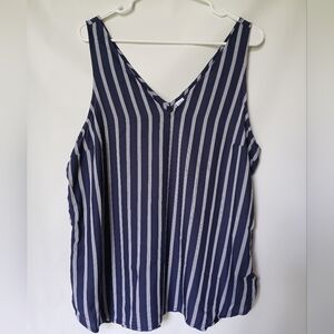 Old Navy Womens Tank Top Size L Color Striped Navy Blue